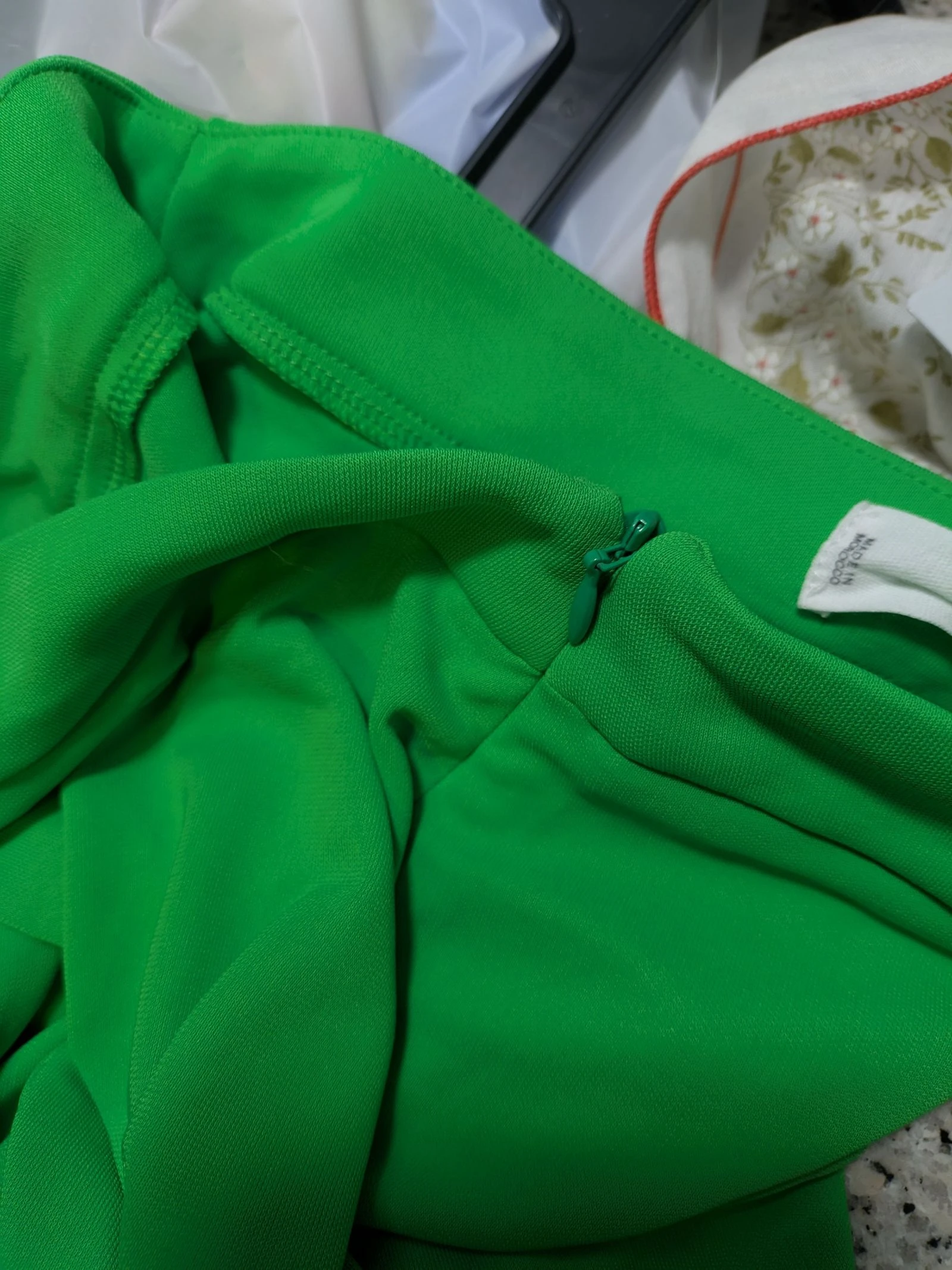 Pantalones anchos de talle alto de punto elástico en verde esmeralda talla S de Mango  – photo 5